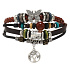 Mehrschichtiges Lederarmband, Symbol Baum des Lebens + Schmetterling, größenverstellbar