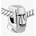 Charme Sterling Silber 925 Osterinsel Moai Statue, Perle auf Reise Armband