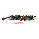 Altes Glasarmband handgefertigt aus Nepal aus Glasperlen 21 cm 75 g