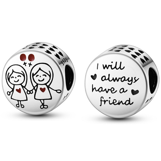 Sterling Silber 925 Familie Freundschaft - Schwestern, Perle für Armband Familie