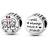 Sterling Silber 925 Familie Freundschaft - Schwestern, Perle für Armband Familie