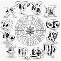 Charm Sterling Silber 925 Tierkreiszeichen der Waage, Perle für Armband