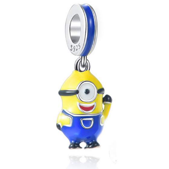 Charme Sterling Silber 925 Ich Schurke - Mimonen Mimoň Stuart - einäugige mimoň, Anhänger am Armband Film