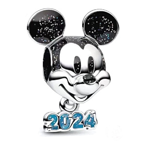 Charme Sterling Silber 925 Disney Jahrestag, glückliches Jahr 2024, Perle auf Armband Charme Sterling Silber 925 Disney Jahrestag, glückliches Jahr 2024, Perle auf Armband