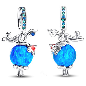 Charm Sterling Silber 925 Hängende Koi-Lampe King of Glory, Armband Anhänger Symbol