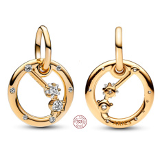 Charms Sterling Silber 925 vergoldet Sternzeichen Widder, Armband Anhänger