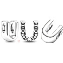 Sterling Silber 925 Alphabet Buchstabe U, Perle für Armband