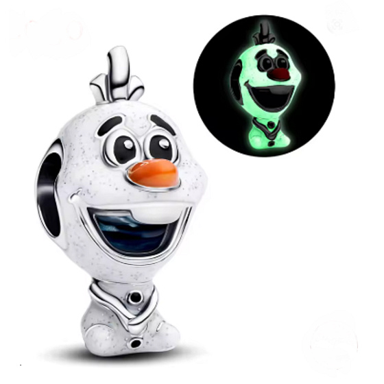 Charm Disney Ledové království Olaf - veselý sněhulák, luminozní, korálek na náramek film
