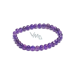 Amethyst-Armband elastisch Naturstein, Kugel 6 mm / 16 - 17 cm, Stein der Könige und Bischöfe Amethyst-Armband elastisch Naturstein, Kugel 6 mm / 16 - 17 cm, Stein der Könige und Bischöfe