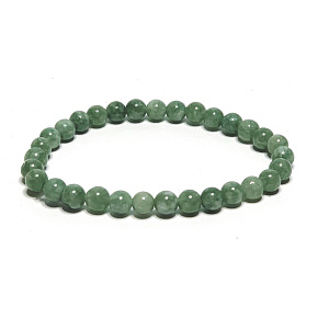 Jadeite Burmese grün Armband elastisch Naturstein, Kugel 6 mm / 16 - 17 cm