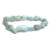 Larimar Troml Armband elastischer Naturstein aus glänzenden und abgerundeten Steinen 16 - 17 cm, Stein des mythischen Atlantis