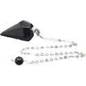 Obsidian Pendel Naturstein 2,5 cm + 18 cm Kette mit Perle, Rettungsstein