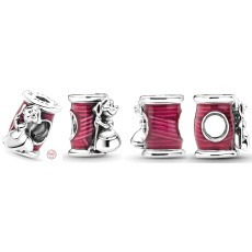 Charme Sterling Silber 925 Disney Cinderella - Suzy die Maus mit Nadel und Faden, Perle für Armband Film