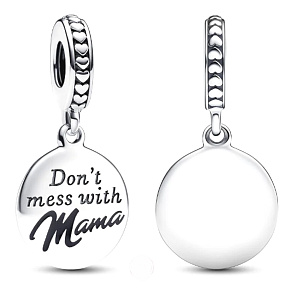 Charm Sterlingsilber 925 Mama - Spiel nicht mit Mama, Gravuranhänger Armband Familie Charm Sterlingsilber 925 Mama - Spiel nicht mit Mama, Gravuranhänger Armband Familie