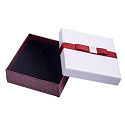 Geschenkbox mit Schmuckschwamm und Schleife weiß-rot 6 x 6 x 2,4 cm 1 Stück