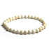 Elfenbeinfarbenes elastisches Armband aus natürlichem Elfenbein, Kugel 6 mm / 16 - 17 cm