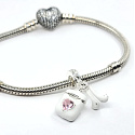Sterling Silber 925 Airpods Kopfhörer mit rosa Herz, 2in1-Anhänger Armband Interessen