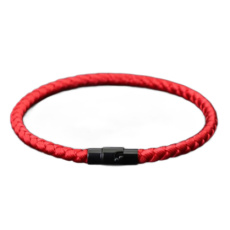 Lanový Magnetický náramek – červený 18,5 cm x 4 mm, unisex Lanový Magnetický náramek – červený 18,5 cm x 4 mm, unisex