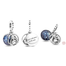 Sterling Silber 925 Disney Dumbo und seine süßen Träume, 2in1 Anhänger Armband Familie