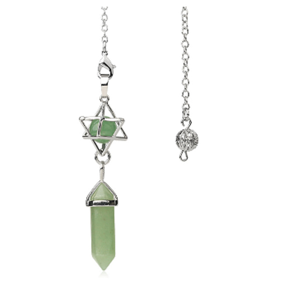 Avanturin Merkaba + Pendel, Naturstein-Anhänger 71 x 8 x 8 mm, Glücksstein