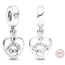 Charms Sterling Silber 925 Forever friends, Unendlichkeitsarmband Anhänger, Freundschaft Charms Sterling Silber 925 Forever friends, Unendlichkeitsarmband Anhänger, Freundschaft