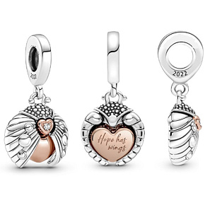 Charms Sterling Silber 925 Marienkäfer und Herz, Tierarmband Anhänger