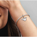 Charme Sterling Silber 925 Engelsflügel, spreizen und fliegen, Anhänger am Armband Symbol