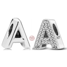 Charme Sterling Silber 925 Alphabet Buchstabe A, Perle für Armband