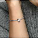 Charme Sterling Silber 925 Alphabet Buchstabe W, Perle für Armband