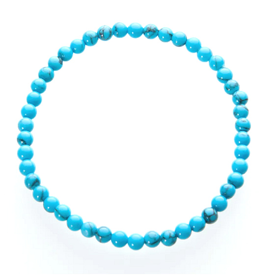Tyrkenit Armband elastischer Naturstein, Perle 4 mm / 19 cm, Stein der jungen Leute, die ein Lebensziel suchen