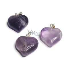 Amethyst Herz Anhänger Naturstein 2,2 cm 1 Stück, Stein der Könige und Bischöfe Amethyst Herz Anhänger Naturstein 2,2 cm 1 Stück, Stein der Könige und Bischöfe