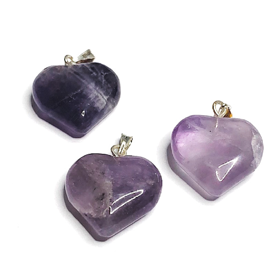 Amethyst Herz Anhänger Naturstein 2,2 cm 1 Stück, Stein der Könige und Bischöfe