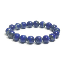 Lapislazuli Armband elastisch Naturstein, Kugel 10 mm / 16 - 17 cm, Harmonie Stein