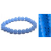 Jade Luminois Light Phosphoreszierend, blaues Leuchten im Dunkeln, Armband elastisch Naturstein, Perle 8 mm / 16 - 17 cm