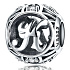 Sterling Silber 925 Magic Alphabet Buchstabe K mit Blumen, Perle für Armband