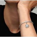 Charms Sterling Silber 925 Teddybär, Fuchs und Eichhörnchen 2in1, Freundschaftsarmband-Anhänger