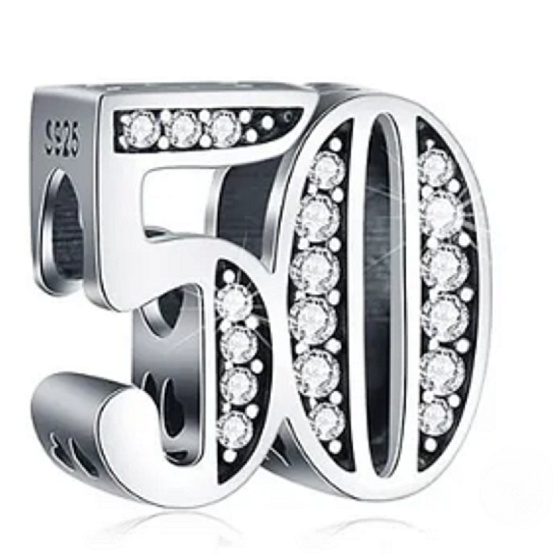 Charme Sterling Silber 925 50. Jahrestag, Perle auf Armband