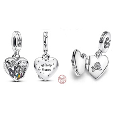 Charme Sterling Silber 925 Tim Burton - Sally und Jack Medaillon, Film-Armband-Anhänger