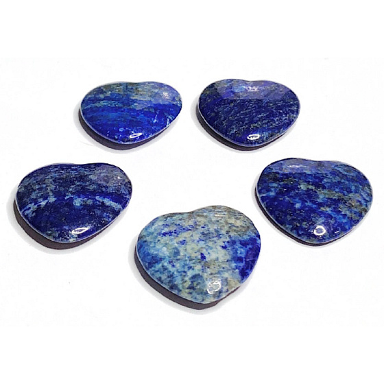 Lapis Lazuli Hmatka, Heilstein in Form eines Herzens Naturstein 3 cm 1 Stück, Stein der Harmonie