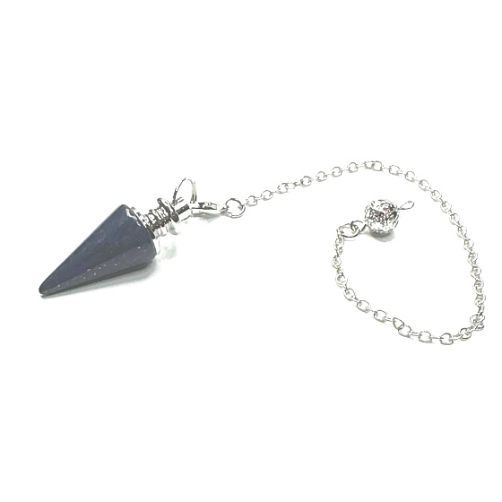 Lapislazuli Pendel Naturstein 3,5 cm + Kette mit Kugel 18 cm, Harmonie Stein