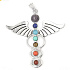 7 Chakren Energie-Anhänger - Engel Symbol Naturperlen 5,5 cm