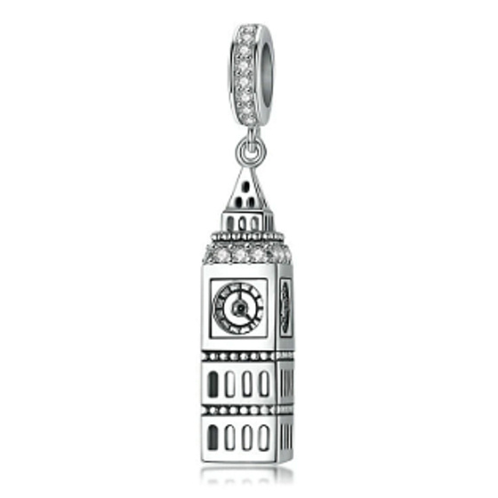 Sterling Silber 925 London Big Ben, Reise-Armband-Anhänger