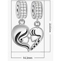 Charm Sterlingsilber 925 Mutterbindung - Mutter und Tochter 2-in-1 Herz, teilbarer Anhänger für Familienarmband