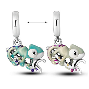 Charms Sterling Silber 925 Thermo - Chamäleon, farbwechselndes Tier, Armband-Anhänger