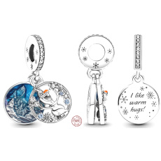 Charms Sterling Silber 925 Disney Ice Kingdom, Olaf 2in1, Armband Anhänger