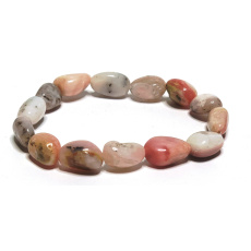 Opal rosa Armband elastischer Naturstein, Stein 8 - 10 mm / 16 - 17 cm, Stein der Königin, Anziehung, weibliche Intuition und Schönheit