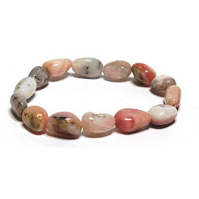 Opal rosa Armband elastischer Naturstein, Stein 8 - 10 mm / 16 - 17 cm, Stein der Königin, Anziehung, weibliche Intuition und Schönheit