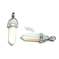 Opalit Pendel Sechseck Anhänger Kunststein 41 x 13 mm, Stein der Wünsche und Hoffnungen Opalit Pendel Sechseck Anhänger Kunststein 41 x 13 mm, Stein der Wünsche und Hoffnungen