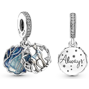 Sterling Silber 925 Harry Potter - Snape's Gönner in Form eines Seils, 2in1 Anhänger Armband