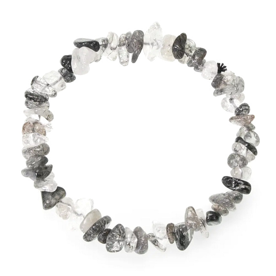 Kristall mit Turmalin elastisches Armband aus natürlichem Stein 19 cm, Stein der Steine